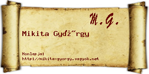 Mikita György névjegykártya